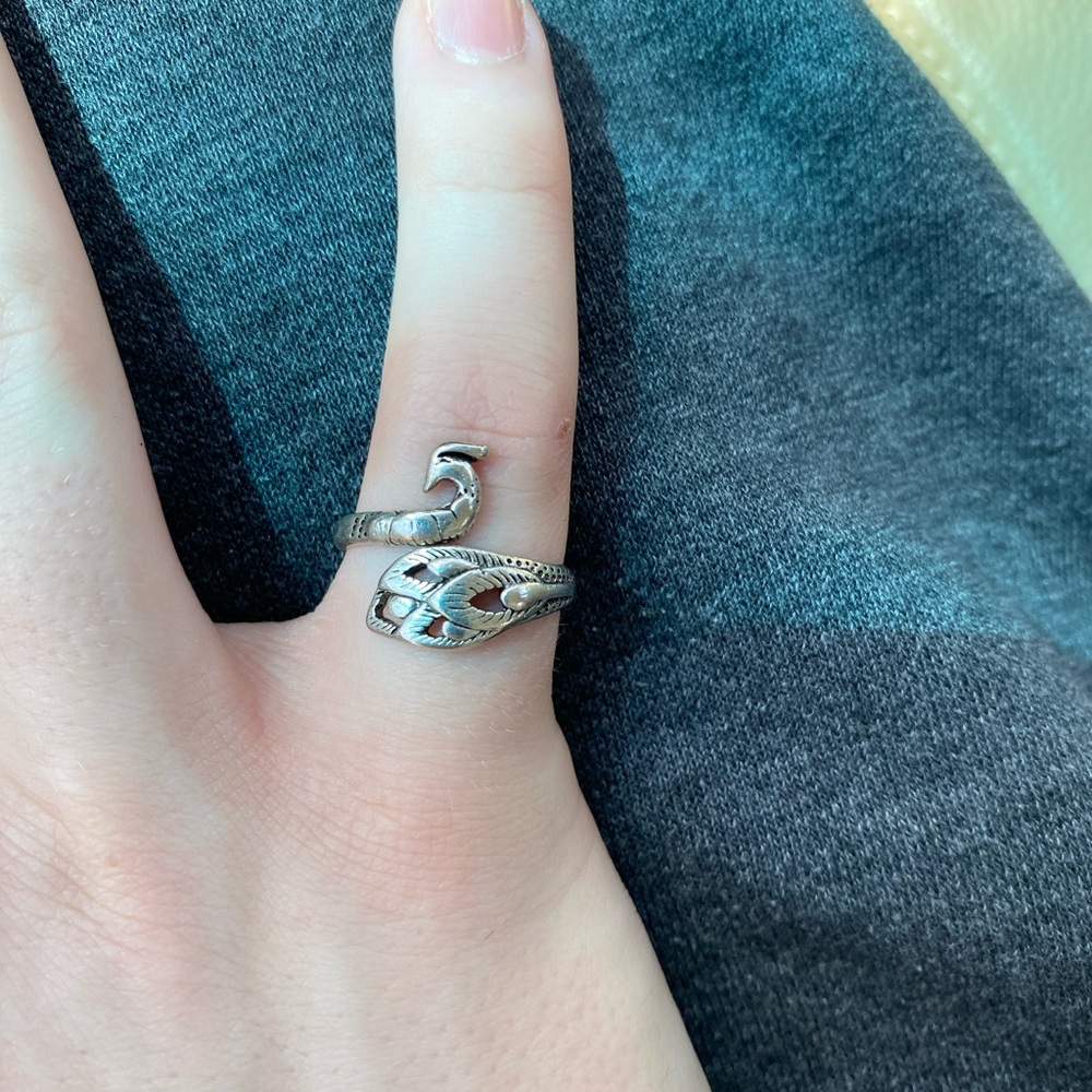 Peacock Silhouette Ring (OS)